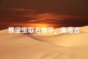 猴宝宝取名琼字，寓意吉祥，男孩名字推荐：琼瑞童子