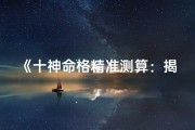 《十神命格精准测算：揭秘命运密码新方法》
