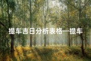 提车吉日分析表格—提车吉日分析表格模板