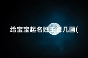 给宝宝起名姓王算几画(牛年给小宝宝取名婴儿起名字,姓王的男孩名字大全三个字)