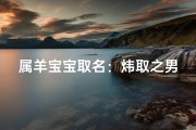 属羊宝宝取名：炜取之男，阳光照耀未来