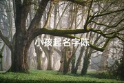 小孩起名字陈