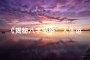 《揭秘八字命格：人生运势深度解析》