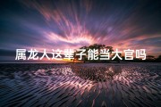 属龙人这辈子能当大官吗