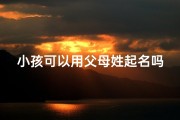小孩可以用父母姓起名吗_孩子名字可以用父母双方名字谐音吗