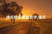 徐氏给小孩起名字;徐氏育儿经：巧用名字助力孩子成长