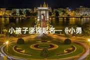 小孩子坚强起名—《小勇士坚强成长记》