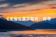 《龙宝宝萧字取名：探寻独特吉祥名号》