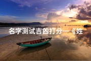 名字测试吉凶打分—《姓名吉凶速测：一测便知命运好坏》