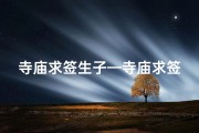 寺庙求签生子—寺庙求签生子：祈愿灵验，喜得贵子