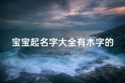 宝宝起名字大全有木字的(带木的名字大全)