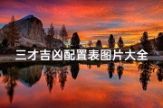 三才吉凶配置表图片大全_三才吉凶对照表