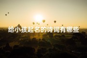 给小孩起名的诗词有哪些名字,《古韵盎然：诗词中的儿童名字精选》