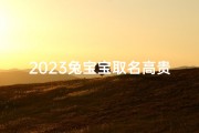 2023兔宝宝取名高贵大气