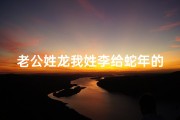 老公姓龙我姓李给蛇年的小孩取名—龙爸李妈喜迎蛇宝宝，幸福命名记