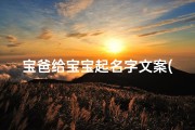 宝爸给宝宝起名字文案(女宝宝出生宝爸开心报喜的朋友圈文案五十条)