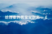 给姓秦的男宝宝取名—《秦家兔宝宝：喜提萌宝，幸福满溢》