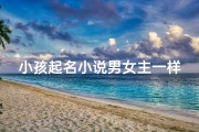 小孩起名小说男女主一样—名字好听的小说男女主