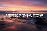给宝宝起名字什么名字好听(宝宝什么名字好听)