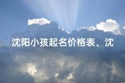 沈阳小孩起名价格表、沈阳小孩起名价格一览，专业服务品质保证