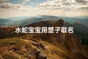 水蛇宝宝用楚子取名