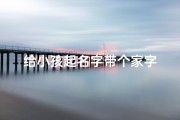 给小孩起名字带个家字