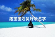 猪宝宝姓吴好听名字
