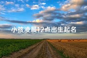 小孩凌晨12点出生起名