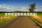 怎样给宝宝起名字男孩(男孩子的名字怎么取)