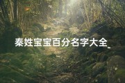 秦姓宝宝百分名字大全_姓秦的宝宝名字