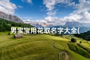 男宝宝用花取名字大全(姓花的男孩名字大全)