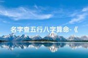 名字查五行八字算命-《姓名吉凶五行速查，一测便知好运与否》