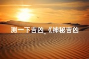 测一下吉凶_《神秘吉凶一测便知：揭秘命运奥秘测试卡》
