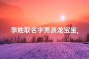 李姓取名字男孩龙宝宝,李姓龙年宝宝名字大全男孩