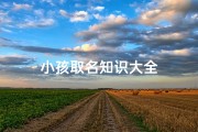 小孩取名知识大全