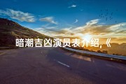 暗潮吉凶演员表介绍,《暗潮吉凶：揭秘演员阵容背后的命运之谜》