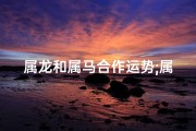 属龙和属马合作运势;属龙和属马合作运势如何