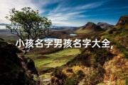 小孩名字男孩名字大全,《精选男孩乳名大全：温馨可爱的宝宝名字推荐》