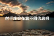 射手座会在意不回信息吗