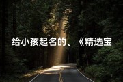给小孩起名的、《精选宝典：宝宝起名用字，好听寓意佳》
