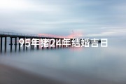 95年猪24年结婚吉日,95年猪24年结婚吉日是哪几天