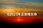 《2023年正官格女命事业运势解析》
