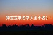 狗宝宝取名字大全小名(狗宝宝小名属狗宝宝呆萌小名)