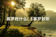 赛罗姓什么(《赛罗好听吗：男孩名字新风尚》)