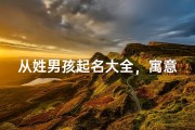 从姓男孩起名大全，寓意吉祥的男宝宝名字精选