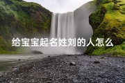 给宝宝起名姓刘的人怎么取(给男宝宝起名字姓刘最好起什么名)