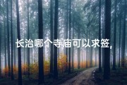长治哪个寺庙可以求签,长治神秘寺庙：求签祈福，灵验非凡
