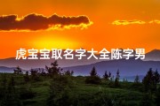 虎宝宝取名字大全陈字男孩;《虎宝宝陈字男孩名字大全：寓意吉祥，霸气十足》