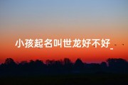 小孩起名叫世龙好不好_男孩子叫世什么比较好