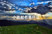 小孩起名青什么